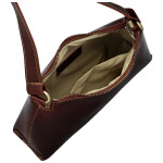 Módní dámská kožená kabelka na rameno Delami Vera Pelle Nemia, hnědá