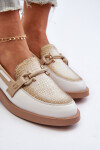 Dámské kožené mokasíny Maciejka 06493-11 Bílo-Bežové 36