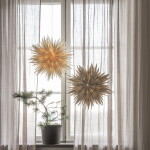 Watt & Veke Závěsná svítící hvězda Maja Greige 50 cm, béžová barva, papír