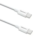 Qoltec 52360 Kabel USB-C 2.0 (M) - USB-C 2.0 (M) 1.5m bílá / PD 60W / QC 3.0 (52360)