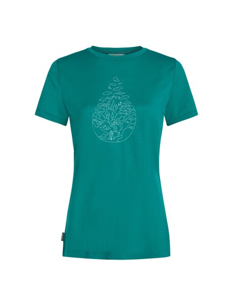 ICEBREAKER Wmns Mer 150 Tech Lite III SS Tee Hike Path, Tidal Teal velikost: S