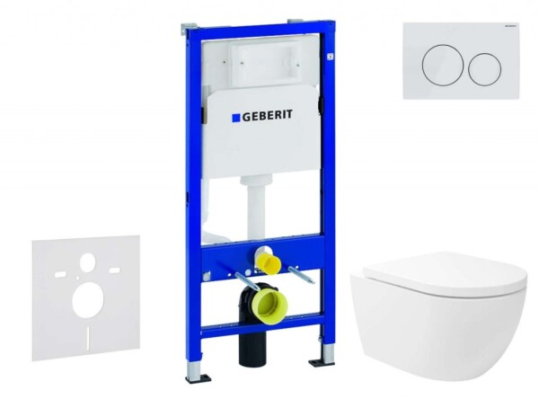GEBERIT - Duofix Set předstěnové instalace, klozetu Oudee Vortex a sedátka softclose, tlačítko Delta20, alpská bílá SANI11CA3182