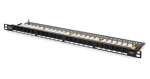Digitus černá / Patch panel / CAT6 / 0,5U / 24x RJ45 / nestíněný / 19" (DN-91624U-SL-SH)