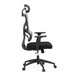 Kancelářská židle, šedá síťovina, černý plast, kolečka na tvrdé podlahy