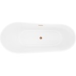 MEXEN/S - Dora volně stojící vana 170 x 75, bílá/černá, sifon a přepad měď kartáčovaná 52071707575-65