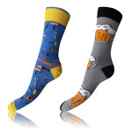 Veselé ponožky 2 páry CRAZY SOCKS 2x - BELLINDA - šedá 35 - 38