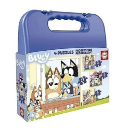 Puzzle v kufříku Bluey 4v1 (12,16,20,25 dílků)