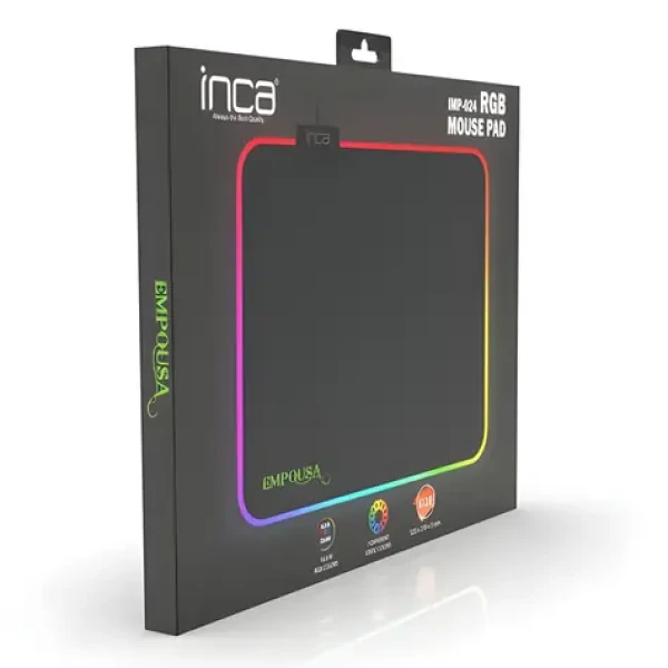 INCA IMP-024 Speed černá / Herní podložka pod myš / RGB LED / 320 x 270 x 3 mm (IMP-024)