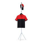 Věšák stojanový, výška 179 cm, kovová konstrukce, bílý matný lak, nosnost 6 kg