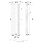 INVENA - Dekorativní radiátor MONO 1600X480 černý UG-10-C16-A