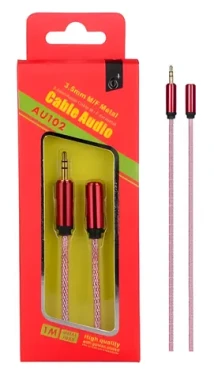 PLUS AU102 červený / Audio kabel / 3,5 mm jack (M/F) / 1 m (100002164314)