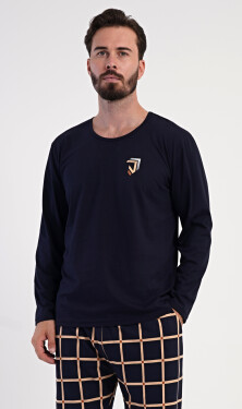 Pánské pyžamo dlouhé Alfréd tmavě modrá XXL