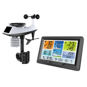 Solight TE90 / meteostanice / přehledný LCD / tlak / teplota / vlhkost / srážky / hodnoty větru / RCC (8592718030773)