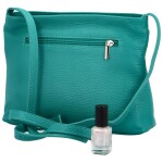 Trendy dámská malá kožená crossbody Simona, tyrkysová