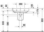 DURAVIT - Happy D.2 Umyvadlo 60x48 cm, s přepadem, s otvorem pro baterii, bílá 2316600000