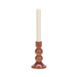 MADAM STOLTZ Skleněný svícen Red 15 cm, červená barva, sklo