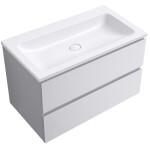 CERANO Koupelnová skříňka Carole - bílá matná + umyvadlo z lit. mramoru Amati - bílá matná - 100,8x49,5x46,8 cm