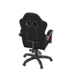 Herní křeslo, synchronní mechanismus, černá a červená látka, plast. kříž