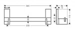 AXOR - Universal Rectangular Madlo, délka 30 cm, chrom 42613000