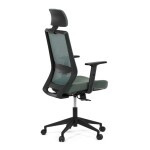 Židle kancelářská, zelená MESH síťovina, zelená látka, plastový kříž, synchronní mechanismus, kolečka pro tvrdé povrchy