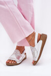 Dámské Kožené Sandály Na Klínu S Pletením Maciejka L7067-11 Bílé 39