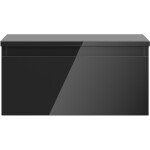 MEXEN/S - Orio koupelnová skříňka pod umyvadlo 50 cm s deskou, 1 šuplík, černá lesk 91A10-05023-1-BFC70