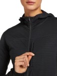 Dámská merino mikina ICEBREAKER Wmns 300 RealFleece Descender LS Zip Hood, Black velikost: XS