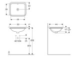 GEBERIT - VariForm Umyvadlo vestavné 53x45 cm, s přepadem, bílá 500.760.01.2