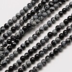 Přírodní vločkový obsidián - ∅ 2 mm - třída A - 1 ks