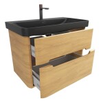 Koupelnová skříňka s umyvadlem SAT Fusion 77,5x53x45 cm dub medový mat SATFUSION280DMBKMB SATFUSION280DMBKMB