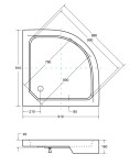 HOPA - Čtvrtkruhová sprchová vanička ALEX - Rozměr A - 90 cm, Rozměr B - 90 cm OLBVANACALE90