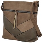 Trendy dámská koženková crossbody kabelka Nicoll, tmavě béžová