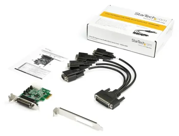 StarTech PCIe karta 4x sériový RS232 (PEX4S953LP) / Řadič / PCIe x1 / Asix AX99100 / 16950 UART (PEX4S953LP)