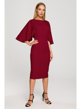Šaty M700 s kimono rukávy – vínové EU M