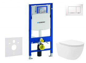 GEBERIT - Duofix Set předstěnové instalace, klozetu Oudee Vortex a sedátka softclose, tlačítko Sigma30, bílá/chrom SANI11CA3186