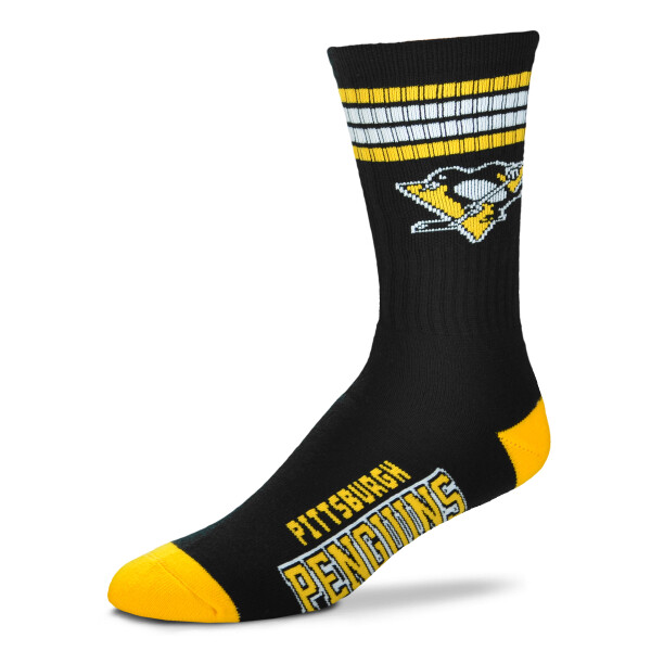 For Bare Feet Dětské ponožky Pittsburgh Penguins NHL 4 Stripes Crew