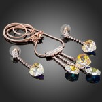 Souprava náhrdelníku a náušnic Swarovski Elements Betania - srdce, Zlatá 38 cm + 3 cm (prodloužení)