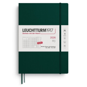 Monthly Planner & Notebook 2026 Composition (B5) 16 Months Forest Green