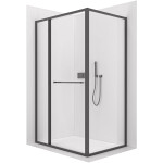 CERANO - Sprchový kout Versaro L/P - 6 mm - černá matná, transparentní sklo - 110x80 - zasouvací CER-8050BD80291
