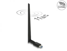Delock USB Dualband WLAN 867 + 300 Mbps s externí anténou (12535)