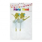 Dortisimo Zápich do dortu Baletky zlaté s modrou sukní (2 ks)