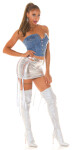 Soo Sexy! used look Jeans Bandeau Crop Top barva denimblue velikost