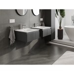 MEXEN/S - Rivel koupelnová skříňka 50 cm s umyvadlem Vela, 1 šuplík, reliéf , grafit mat/bílá mat 91A20-05023-1-BF66-W23M01