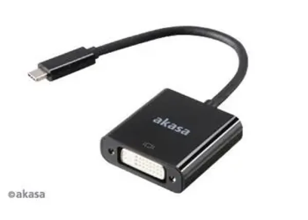 Akasa AK-CBCA09-15BK černá / Redukce USB-C na DVI / 15 cm (AK-CBCA09-15BK)