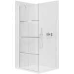CERANO Sprchová zástěna Walk-in Onyx Y L/P - 8 mm + polička/držák na ručníky - chrom, industriální sklo - 140x200 cm