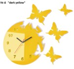 DumDekorace Nalepovací nástěnné hodiny s motivem motýla Růžová
