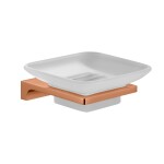 RAV Slezák - NIL - Koupelnový doplněk Mýdlenka skleněná, Zlatá Růžová - kartáčovaná NLA0300ZRK NLA0300ZRK