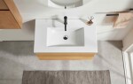 CERANO - Koupelnová skříňka Velora - dub medový, úchytka zlatá + keramické umyvadlo Todo - 71x55x46,5 CER-664975