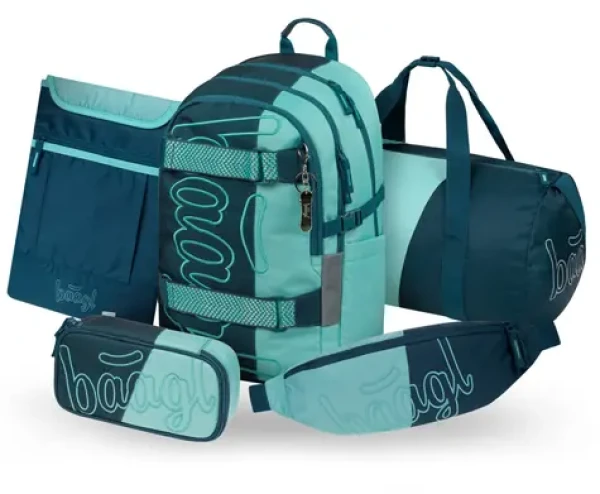BAAGL SET 5 Skate Petrol: batoh, penál, sportovní taška, ledvinka, obal na notebook GRS (A-36468)