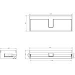 MEXEN/S - Rivel koupelnová skříňka 120 cm s umyvadlem Otis, 1 šuplík, reliéf , grafit mat/bílá mat - 91A20-12023-1-BF66-W18M0 91A20-12023-1-BF66-W18M01